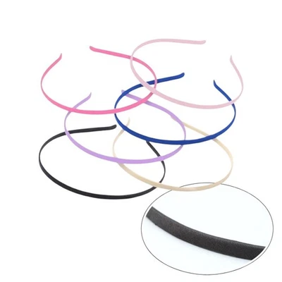 5mm Thin Narrow Satin Feel Metal Alice Hair Band Headband Colour Choices - Image 1 of 4