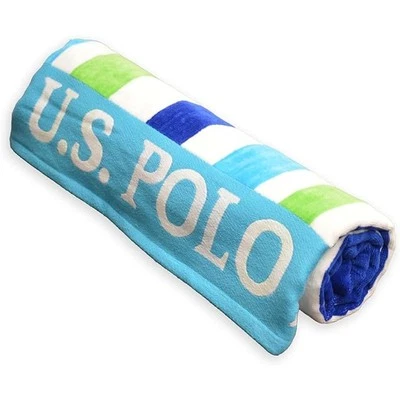 U.S. Polo Assn. Oversized (40” x 70”) Lanai Striped Nautical Design Beach Towel - Image 1 of 3