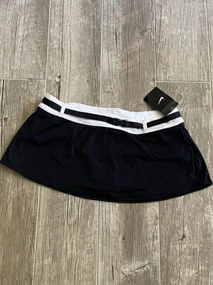 Nike Swim Skirt Swimsuit Bottom Black White Size 10 Athletic Activewear - Image 1 of 4