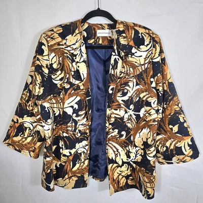 Chaqueta Blazer Mujer Alfred Dunner Talla 18 Abstracta Floral Manga Campana 3/4 Oficina Foto 1 de 4