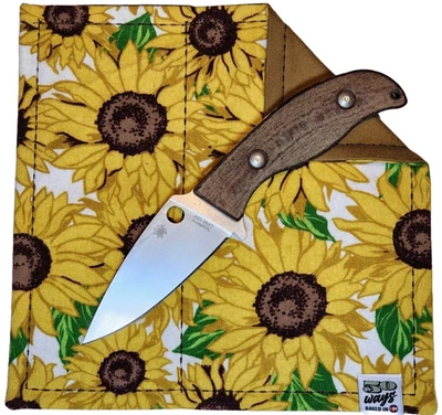 Gancho de bolsillo de 50 vías para llevar todos los días equipo EDC franela amarilla girasoles Foto 1 de 3