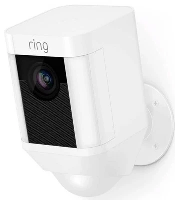 RING SPOTLIGHT SECURITY CAMERA BATTERY HD CAM FLOODLIGHT LED WHITE - Image 1 of 4