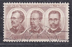 CZECHOSLOVAKIA 1953 SC#587 USED stamp, Czech Social Democratic Party 75th anniv - Picture 1 of 1