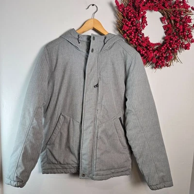 Chaqueta con capucha prAna Primaloft aislante para hombre PEQUEÑA en gris Foto 1 de 4