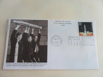 Explorer I Space Satellite Launch 1958 Commemoration 1999 33c Stamp Fdc Sc#3187d - Image 1 of 2