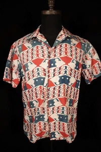 Vintage 1980's HIS Baseball Cotton Print Shirt Size Medium Excellent Condition - Picture 1 of 3