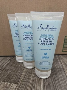Shea Moisture Coconut & Cactus Water Quench & Refresh Body Scrub 6 oz - LOT of 3 - Picture 1 of 1