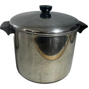 Olla de 8 cuartos de galón con fondo de cobre Revere Ware 1801 con tapa Clinton IL EE. UU. - Imagen 1 de 8