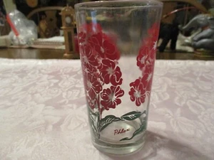 Vintage Peanut Butter Glass w/ Red Phlox Design - Picture 1 of 3
