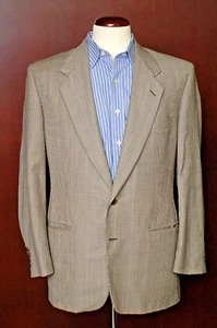 Lubiam Men's Beige & Black Check Windpowpane Wool Blazer Sport Coat 42R 42 R - Picture 1 of 10