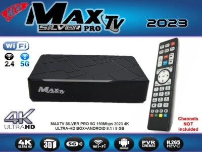 NEW MAXTV SILVER PRO 5G 150Mbps  2025 4K ULTRA-HD BOX 8 GB - Image 1 of 4
