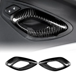 REAL HARD Carbon Fiber Door Handle Panel Cover Black For Chevrolet Camaro 16-23 - Picture 1 of 7