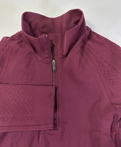 Lululemon Reveal 1/2 Zip Pullover Womens Seamless Ruby Burgundy Fits Like 2 to 4 - Picture 1 of 6