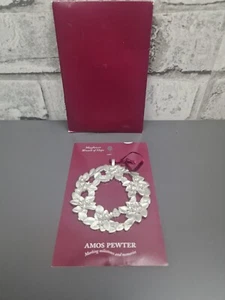 Christmas Wreath Collection Ornament Amos Pewter 2009, Signed, Xmas Tree - Picture 1 of 6