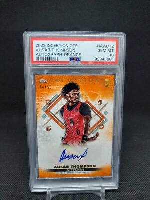 2022 Topps Inception Basketball Ausar Thompson IA-AUT2 Orange Auto /50 PSA 10 - Image 1 of 2