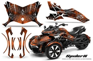 CAN-AM BRP SPYDER F3 GRAPHICS KIT CREATORX DECALS SPIDERX ORANGE DARK - Picture 1 of 1