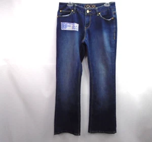 Coogi 'Sexy Denim' Women Bootcut Jeans Y2K Blue Denim Med Wash Size 9/10 (32x32) - Picture 1 of 11