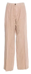 CHANEL Tostado Caqui Beige Denim Frente Plano Pierna Ancha Pantalones Informales Pierna Ancha 42 6 8 - Imagen 1 de 2