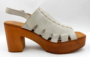 THE PRESLEY SLINGBACK CLOG BY THE BEAST, WHITE / SMOKE US WOMEN'S SIZE 10 - Picture 1 of 15