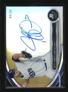 JEFF AMES 2013 BOWMAN PLATINUM GOLD REFRACTOR PROSPECT AUTO /50 (BV=$15) AG3251