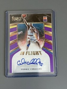 2020-21 Panini Select FOTL Neon Purple Pulsar Prizm /15 Cedric Ceballos Auto