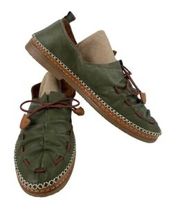 Spring Step Berna Leather Green Slip-On Flats Moccasin Womens Size EU 39 US 8.5 - Picture 1 of 12