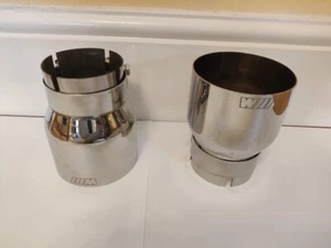 60mm M LOGO PLATA CROMO 4" PUNTAS ESCAPE M135i M140i M235i M240i 335 340 435440 - Imagen 1 de 4