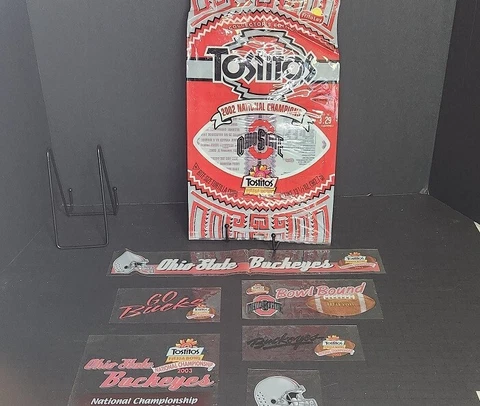 Ohio State commemorative Tostitos bag 2003 Fiesta Bowl + six window clings Cover