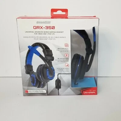 dreamGEAR GRX-350 Universal Advanced Wired Gaming Headset Black Blue Xbox One  - Image 1 of 4