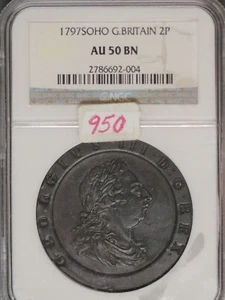 Great Britain 1797 2 Pence K-616 NGC AU50 BN - Picture 1 of 2