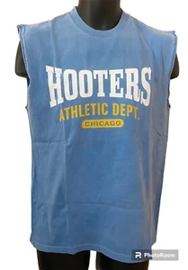 Hooters Athletic Dept Wingman Sleeveless Men's Blue T-Shirt SZ M - Picture 1 of 4