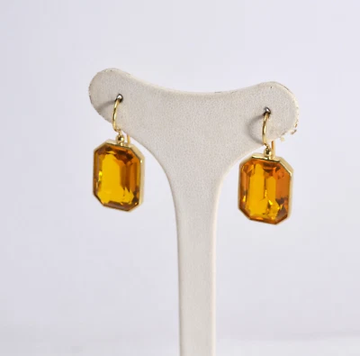 ORECCHINI ARGENTO 925 CON CRISTALLI  CITRINO  OTTAGONALI               AGHT 0873 - Immagine 1 di 3