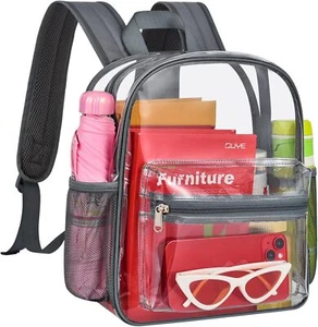  Heavy Duty Clear Backpack Waterproof Transparent Sling See Through Book Bag - Picture 1 of 6