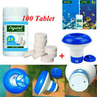 100 Tablets Pool Cleaning Tablet & Floating Chlorine Hot Tub Chemical Dispenser