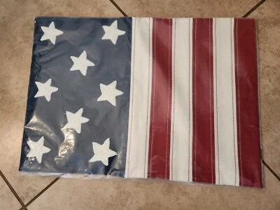 NEW S/4 Pottery Barn Americana Flag Cloth Crewel Embroidered placemats patriotic - Image 1 of 4