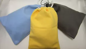 3 PCS Microfiber Suede Camera Lens Dust Bag/Cleaning Pouch Unbranded Mini Case - Picture 1 of 6
