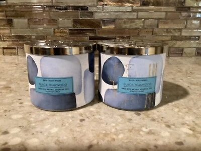 Свечи Bath & Body Works BLACK TEAKWOOD 14,5 унции ЛОТ из 2 ~ БЕСПЛАТНАЯ ДОСТАВКА - Изображение 1 из 3