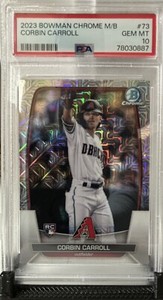 2023 Bowman Chrome Mega Box Corbin Carroll Mojo Refractor RC #73 PSA 10 Gem Mint