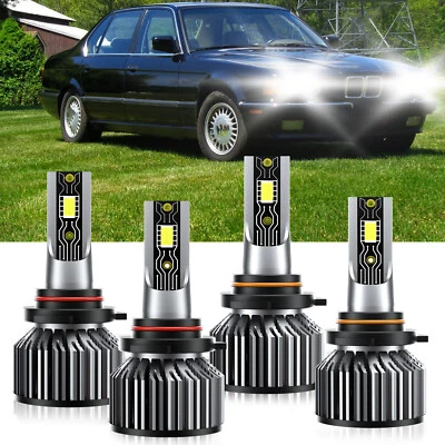 For BMW 735iL 1988-1992 LED Headlight Bulb High Low Beam Super Bright White - Image 1 of 4