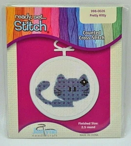 Janlynn "Pretty Kitty" Gezähltes Kreuzstich-Set Handarbeit 2,5" 998-0026 - Bild 1 von 4