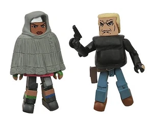 Figuras Michonne and Gabe 2013 ""Walking Dead"" serie Minimates con capucha sin usar y sin usar - Imagen 1 de 1