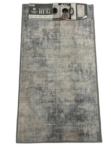 Members Mark Everwash Washable Area Rug 24 x 43 in Gray Blue White Brown NEW - Picture 1 of 7