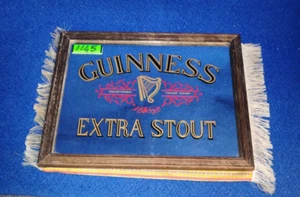 1145-specchio pubblicitario vintage anni '70 Guinness 22,5 cm x 17,5 cm Irlandes - Foto 1 di 10