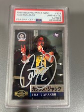 CACTUS JACK 1995 BBM JAPAN PRO WRESTLING ROOKIE CARD - PSA 8 NM-MINT AUTO