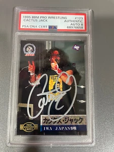 CACTUS JACK 1995 BBM JAPAN PRO WRESTLING ROOKIE CARD - PSA 8 NM-MINT AUTO - Picture 1 of 2