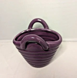 Purple Glazed Ceramic Basket 4in. Planter Jewelry Box Change Coin Display Decor - Picture 1 of 9
