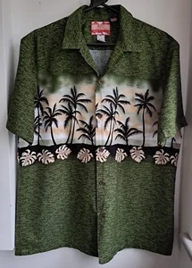 Vintage RJC Hawaii USA Tropical Palms Hawaiian Shirt 48"-122cm L (168RL) - Picture 1 of 3