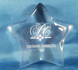 AVON Fermacarte STAR Omaggio Presidenti Club Award Stella Vetro Trasparente 1989 - Foto 1 di 3