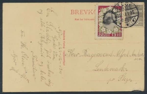 DENMARK. Christmas seal 1911 on card with 3 Øre Numeral (PC409) - Picture 1 of 2