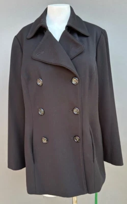 Style & Co Jacket Womens Plus 16W Black Double Breasted Coat Mid-Length Pockets - Image 1 of 4